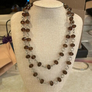 Necklace, Brown Beads, Long